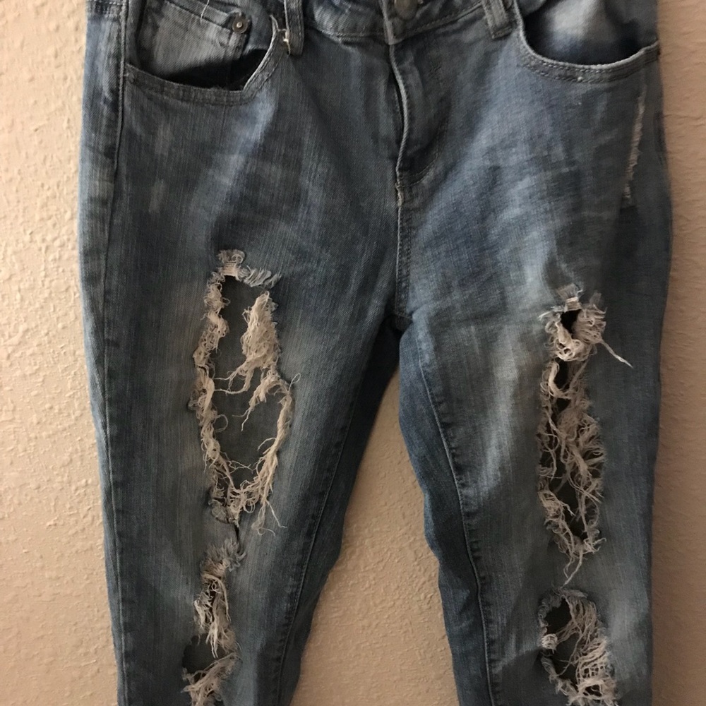 Hippie Laundry Distressed Blue Jeans